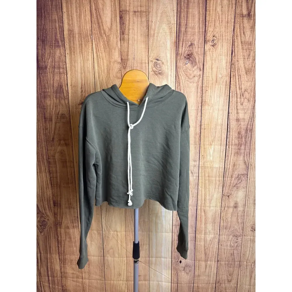 Wild Fable Cropped Hoodie Olive Green Women's Size S - Picture 1 of 4